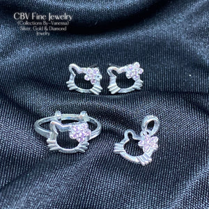 Hello Kitty Flower Set | Premium Sterling Silver | Sold by Set