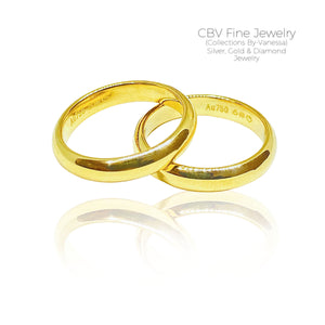 CBV Classic Solid Plain Ring (Single/Couples) | Pawnable | Real 18k Gold