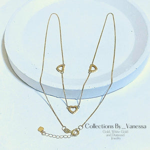 CBV Triple Open Hearts Necklace | Pawnable | Real 18k Gold