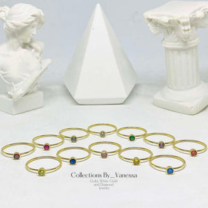 Birth Gemstone Ring | Pawnable | Real 18k Gold