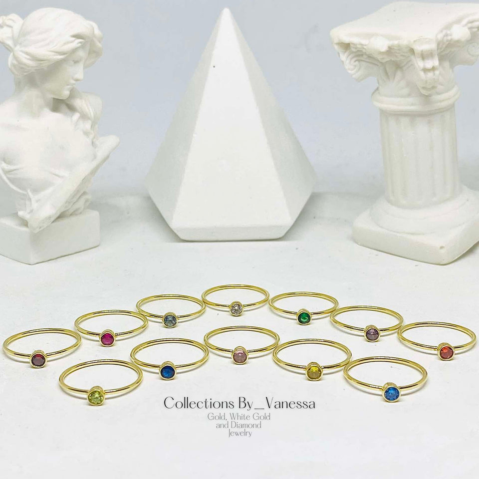 Birth Gemstone Ring | Pawnable | Real 18k Gold