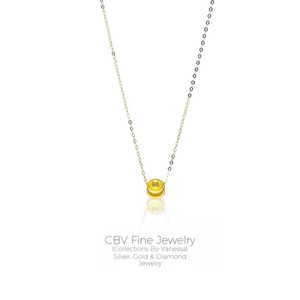 CBV Cat Eye Ball Necklace | Pawnable | Real 18k Gold