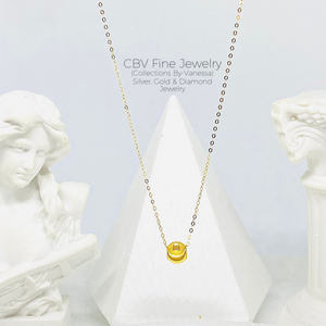 CBV Cat Eye Ball Necklace | Pawnable | Real 18k Gold