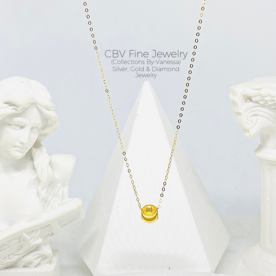 CBV Cat Eye Ball Necklace | Pawnable | Real 18k Gold