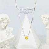 CBV Cat Eye Ball Necklace | Pawnable | Real 18k Gold