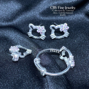 Hello Kitty Flower Set | Premium Sterling Silver | Sold by Set