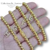 CBV Piyao Initial Bubble Bracelet | Real 18k Gold Piyao | Genuine Stainless Steel Beads and Pendant