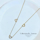 CBV Triple Open Hearts Necklace | Pawnable | Real 18k Gold