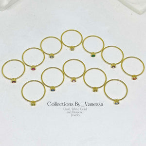 Birth Gemstone Ring | Pawnable | Real 18k Gold
