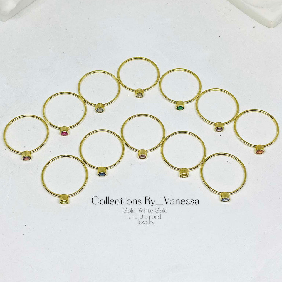 Birth Gemstone Ring | Pawnable | Real 18k Gold
