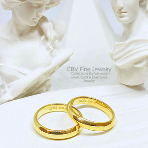 CBV Classic Solid Plain Ring (Single/Couples) | Pawnable | Real 18k Gold
