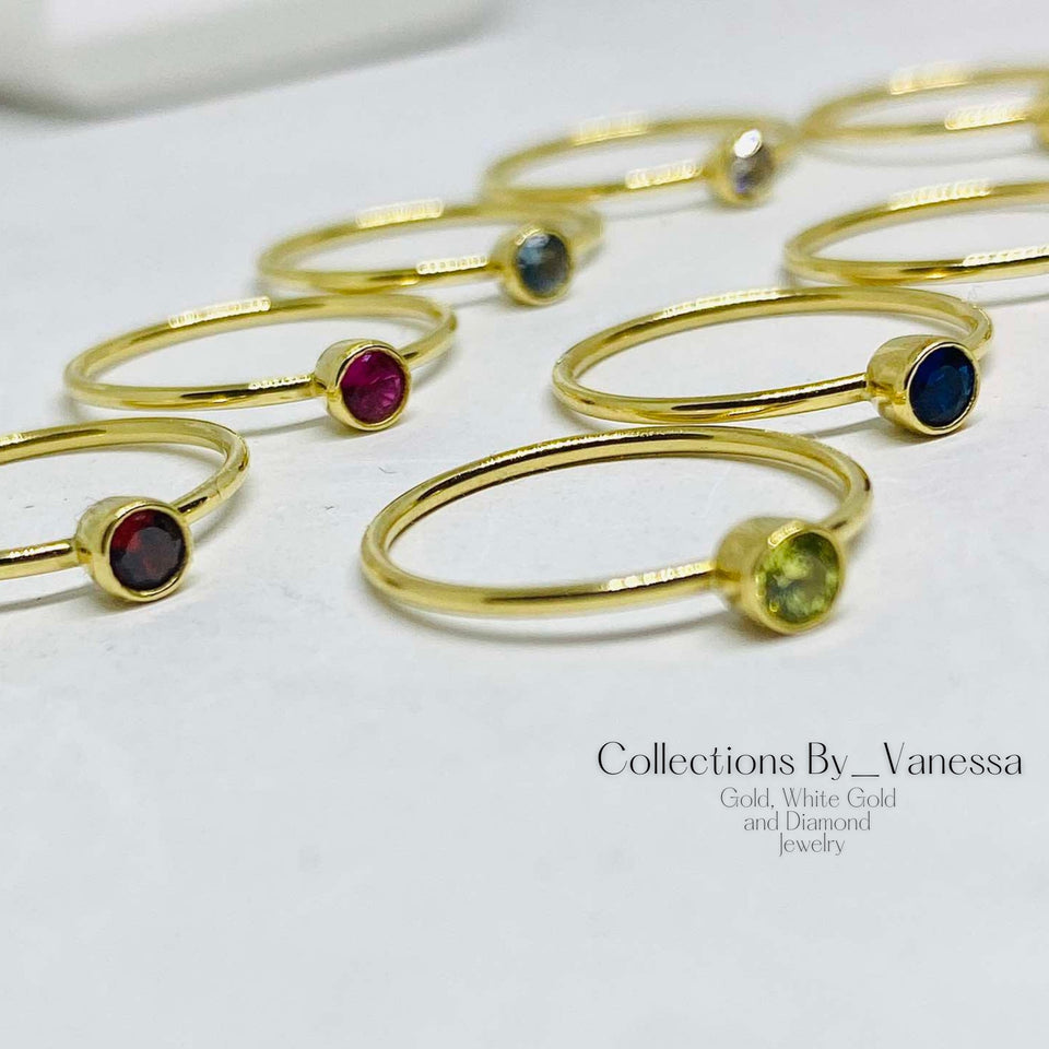 Birth Gemstone Ring | Pawnable | Real 18k Gold