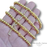 CBV Piyao Initial Bubble Bracelet | Real 18k Gold Piyao | Genuine Stainless Steel Beads and Pendant