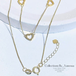 CBV Triple Open Hearts Necklace | Pawnable | Real 18k Gold