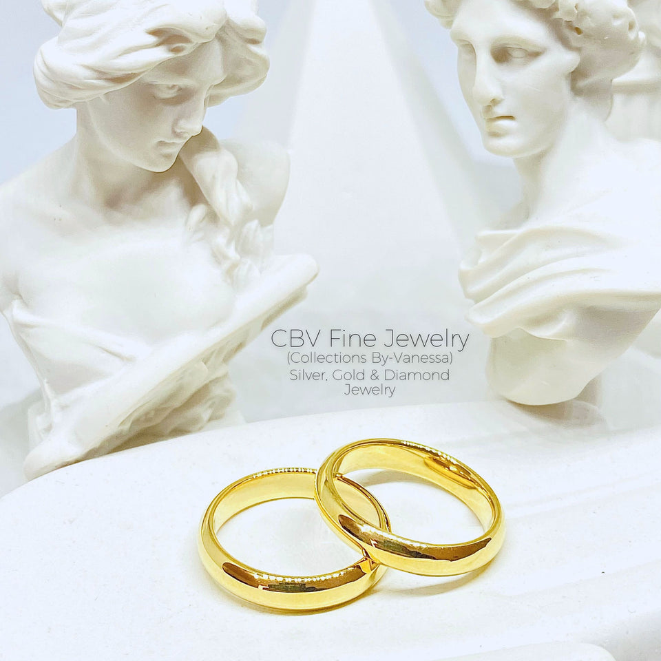 CBV Classic Solid Plain Ring (Single/Couples) | Pawnable | Real 18k Gold