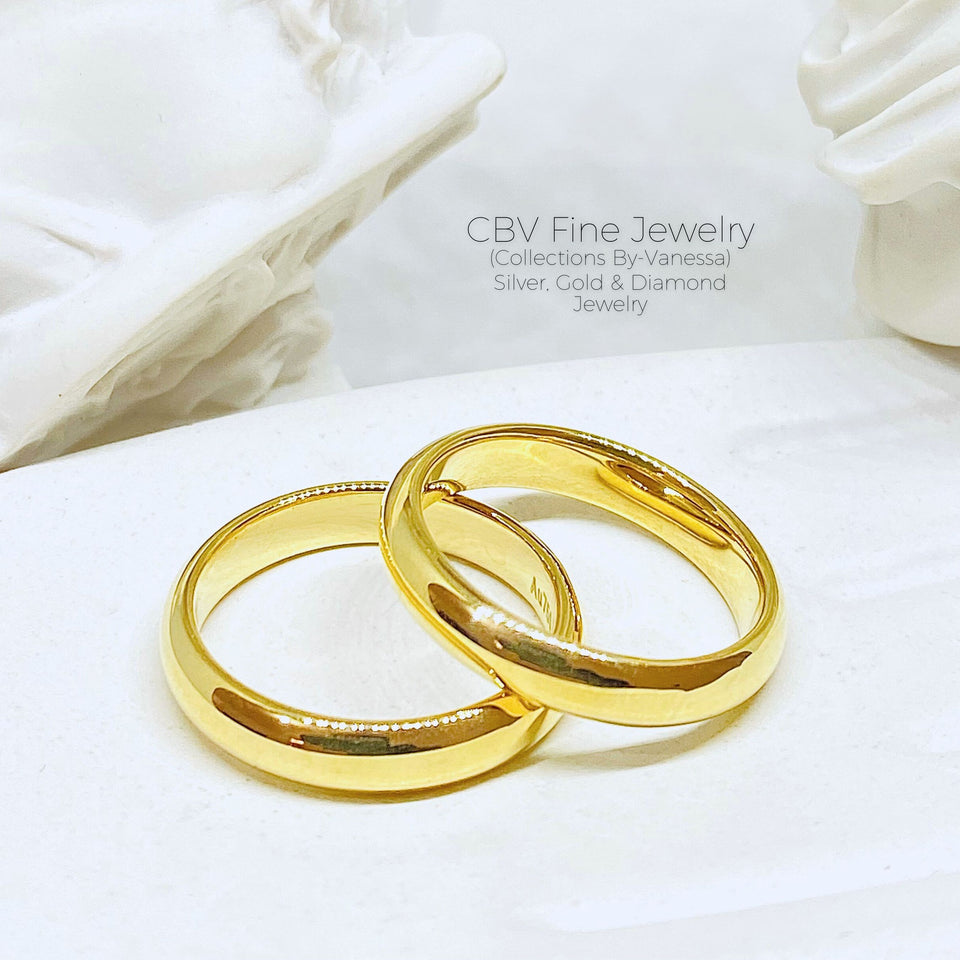 CBV Classic Solid Plain Ring (Single/Couples) | Pawnable | Real 18k Gold