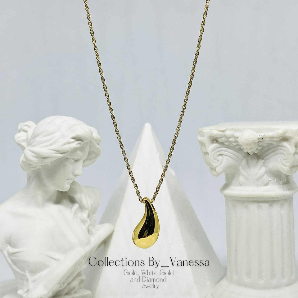 Plain Teardrop Pendant | Real 18k Gold | Pawnable