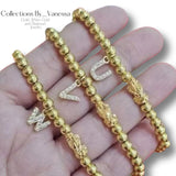 CBV Piyao Initial Bubble Bracelet | Real 18k Gold Piyao | Genuine Stainless Steel Beads and Pendant