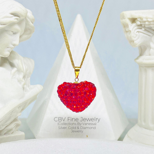 CBV Swarovski Heart in 18k Gold Setting | Women's Unique Jewelry