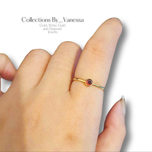 Birth Gemstone Ring | Pawnable | Real 18k Gold