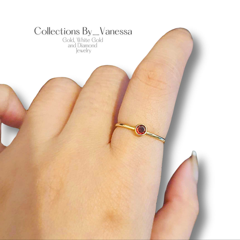 Birth Gemstone Ring | Pawnable | Real 18k Gold