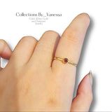 Birth Gemstone Ring | Pawnable | Real 18k Gold