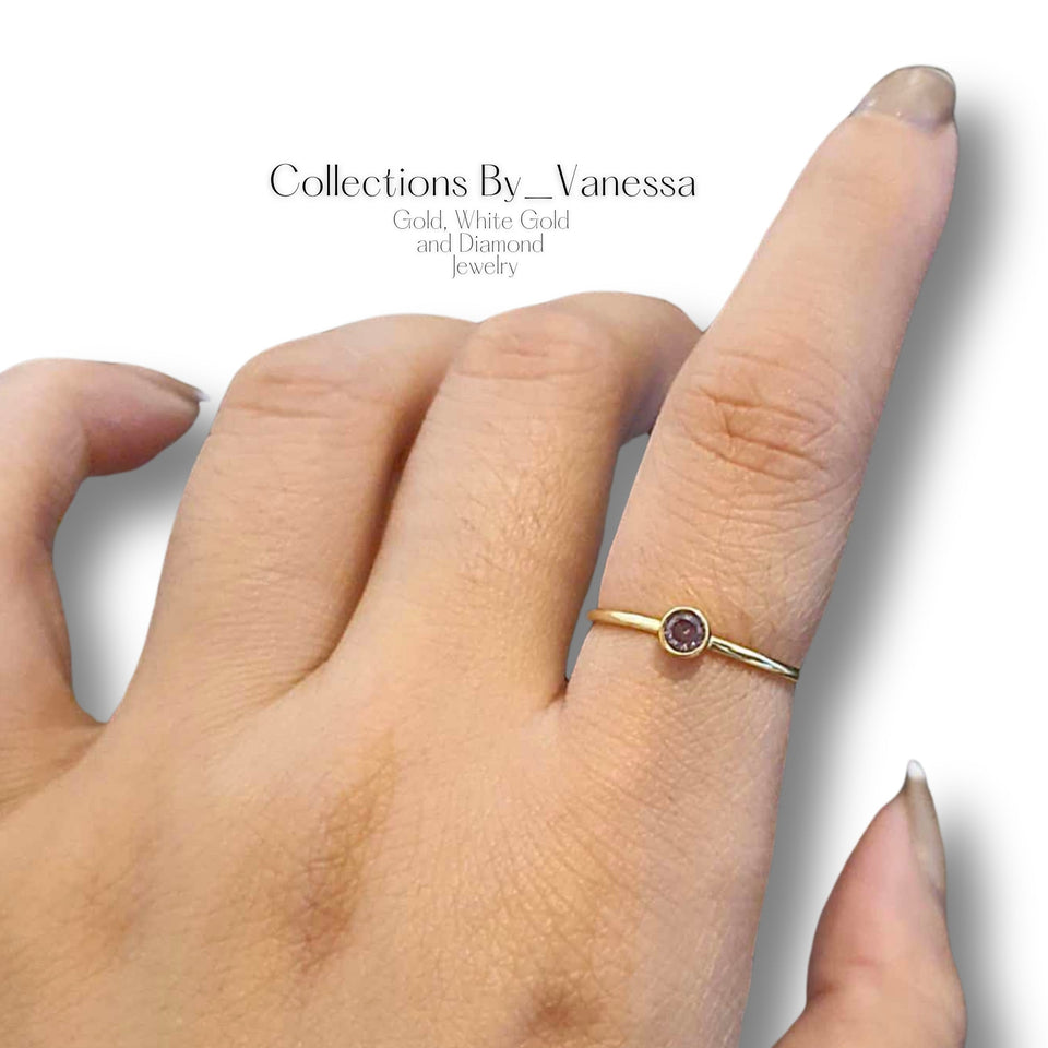 Birth Gemstone Ring | Pawnable | Real 18k Gold