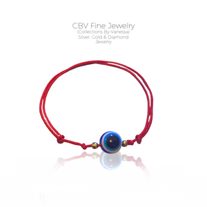 Evil Eye Bracelet - Protection Charm | with 18k Gold Ball Accent