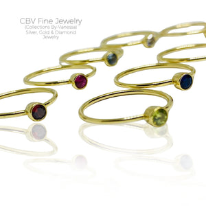 Birth Gemstone Ring | Pawnable | Real 18k Gold