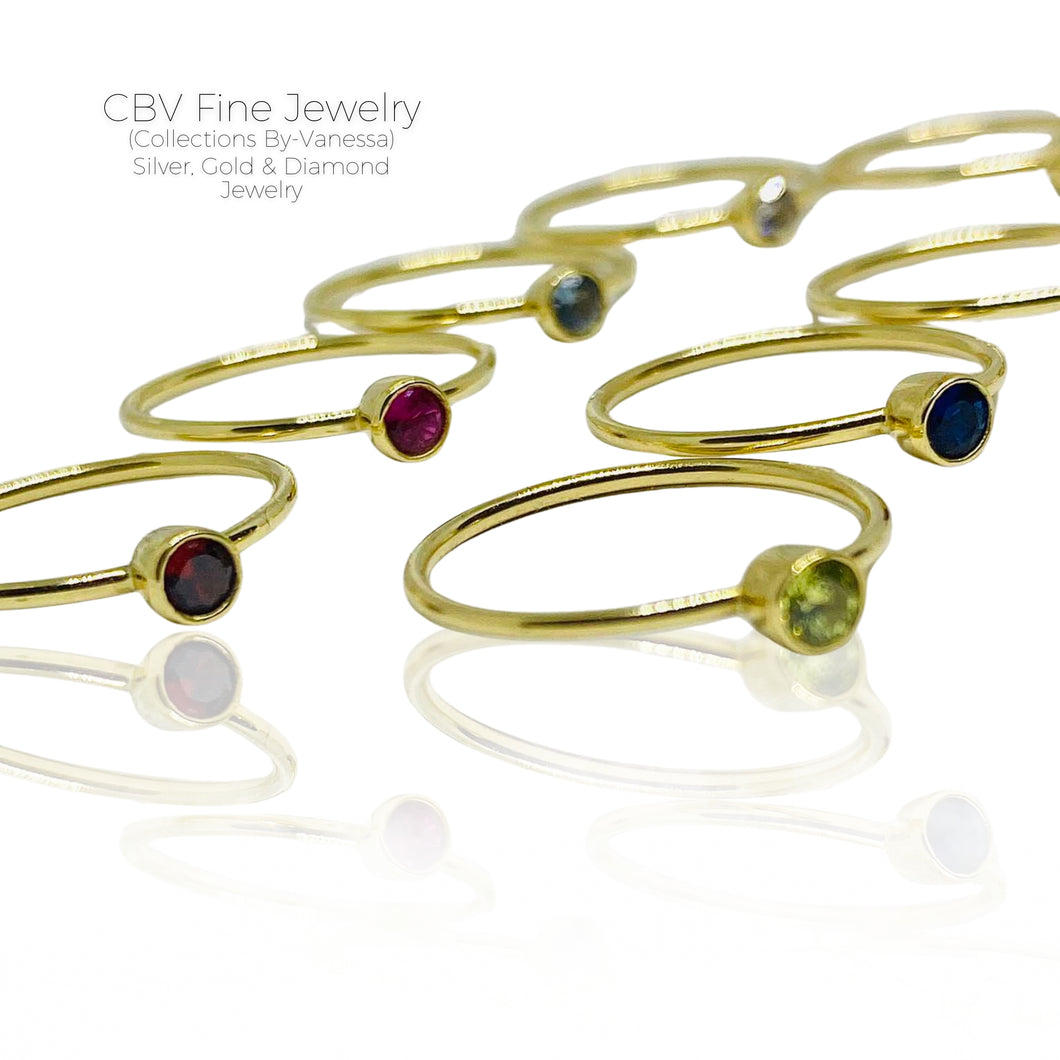 Birth Gemstone Ring | Pawnable | Real 18k Gold