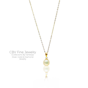 Classy Pearl Necklace | Real 18k Gold | Real Water Pearl